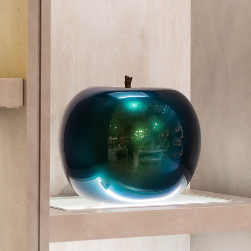 德國BULL＆STEIN 北極光色陶瓷釉光蘋果雕塑 (直徑29公分)