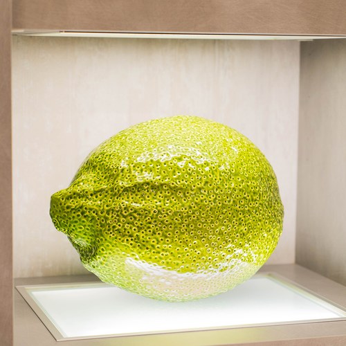 德國BULL＆STEIN 鮮綠色陶瓷釉光檸檬雕塑 (室內、直徑26公分)