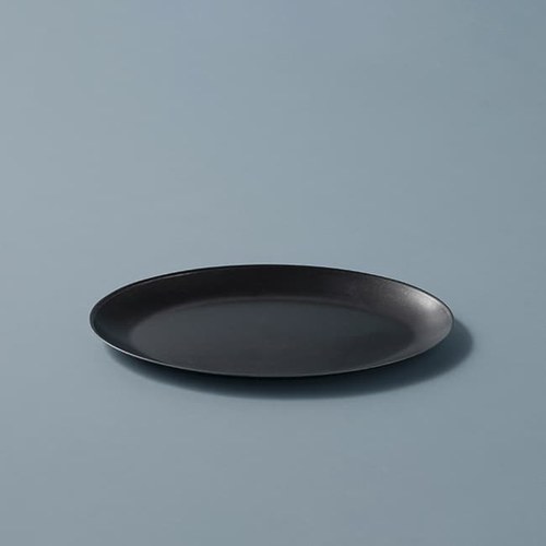 日本Aoyoshi 燭光之夜橢圓餐盤 (黑、26.5公分)