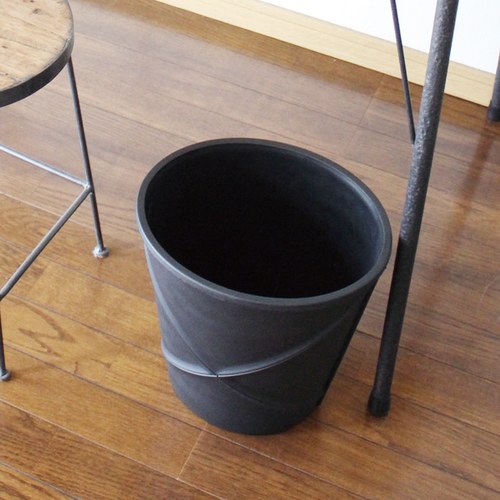 日本 八幡化成 仿皮革軟式收納筒 (黑、容量 6 公升)