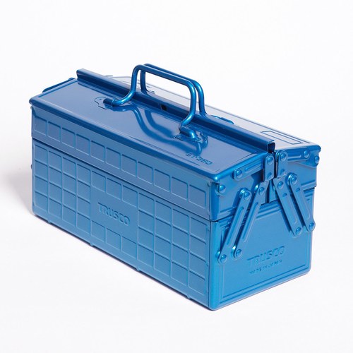 日本TRUSCO 兩段式提把工具箱 (藍、35公分)
