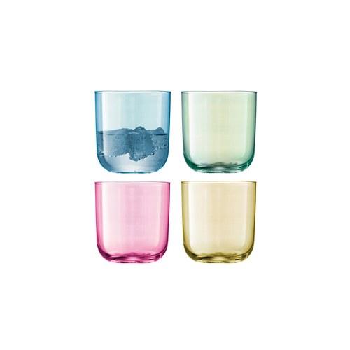 英國LSA霓彩四色玻璃水杯4入組 (420毫升)