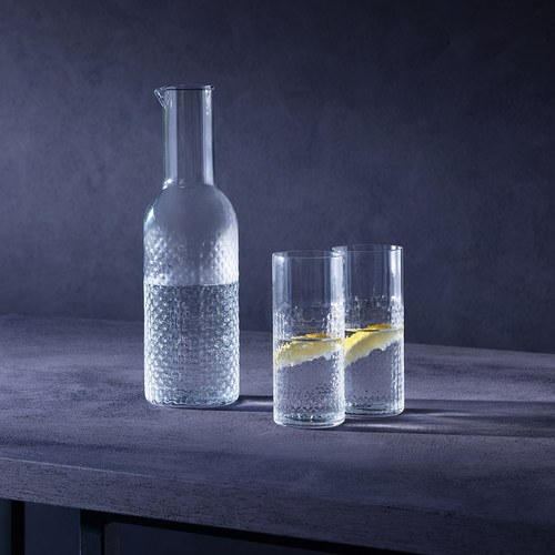 英國LSA 編織摺紋玻璃酒杯2入組 (透明、400毫升)