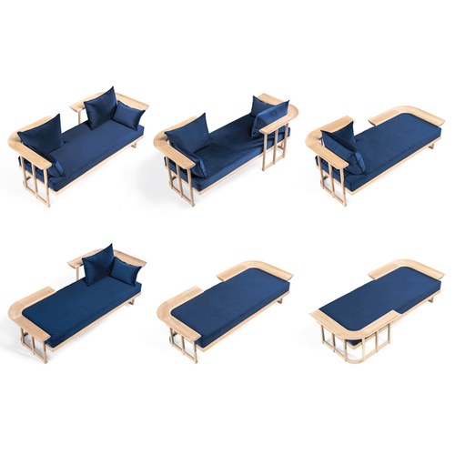 葡萄牙WEWOOD 多結構木質雙人沙發 (藍)