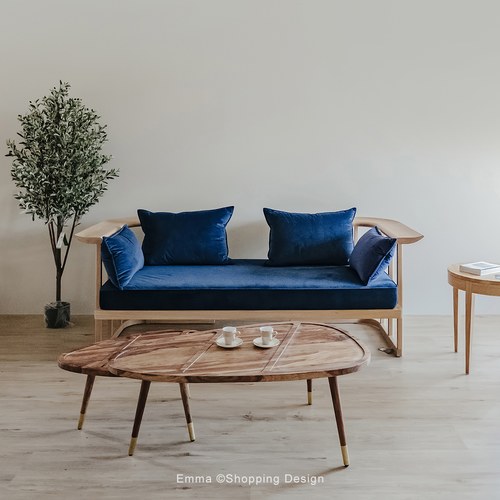葡萄牙WEWOOD 多結構木質雙人沙發 (藍)