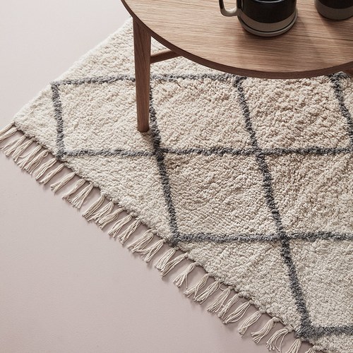 丹麥Hubsch 格林童話地毯 (棉、灰+白色)
