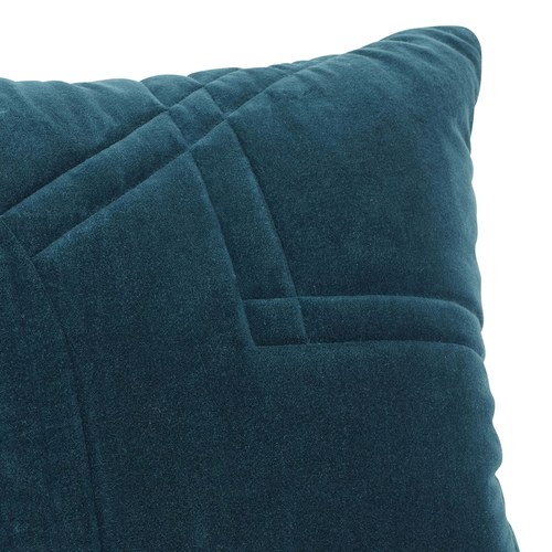 丹麥Hubsch 幾何藍絲絨方型靠枕