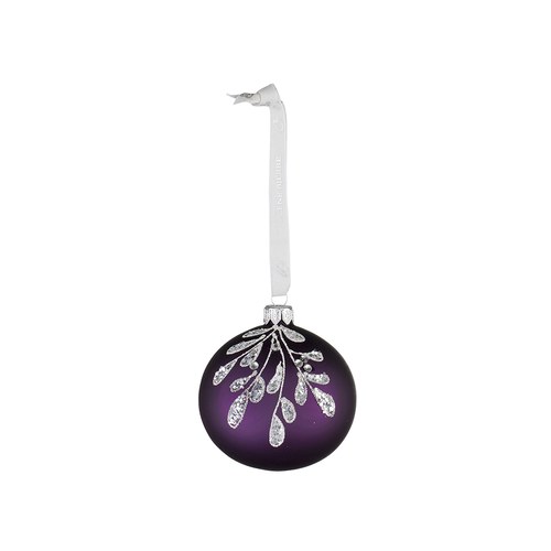 丹麥LeneBjerre 耀紫銀葉聖誕裝飾球