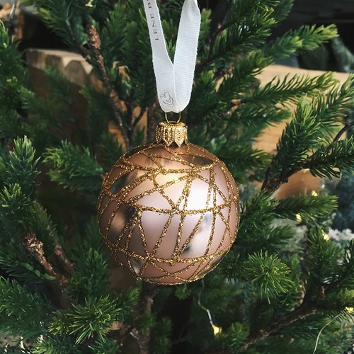丹麥LeneBjerre 耀金網狀聖誕裝飾球
