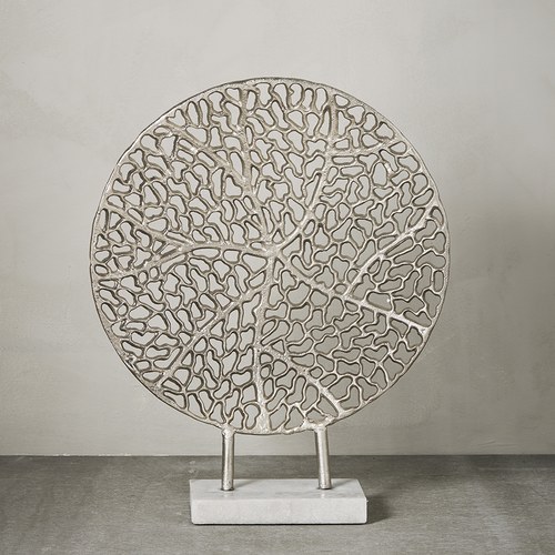 丹麥Lene Bjerre 圓形脈絡鋁製擺飾 (30x8公分)