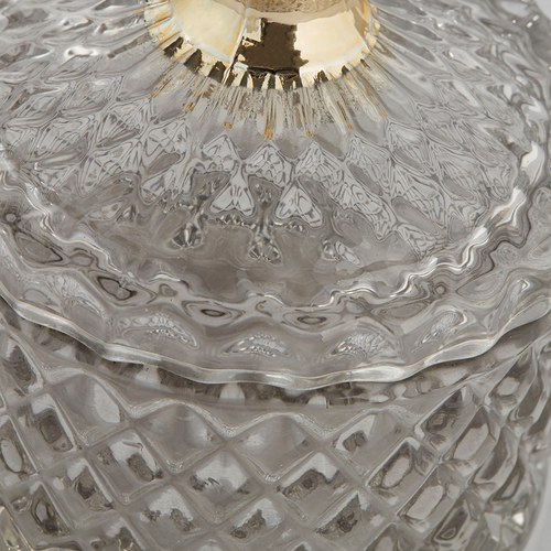 丹麥Lene Bjerre 華麗宮廷風玻璃收納罐 (淺灰、高10.5公分)