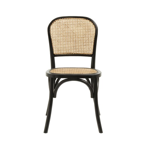 丹麥Nordal 藤編格線簍空單椅 (黑框)