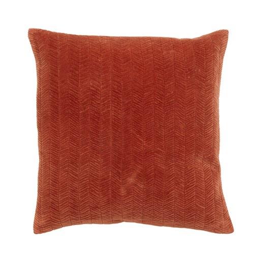 丹麥Nordal 天鵝絨細紋抱枕 (磚橘紅)