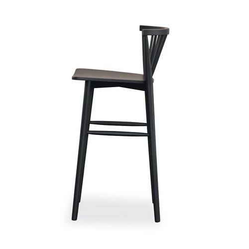 丹麥Sketch 鏤空椅背高腳吧台椅 (黑)