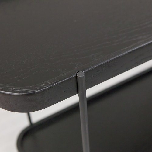 丹麥Sketch 立體邊緣雙層矩形邊桌 (黑)