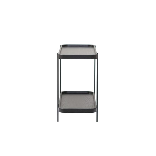 丹麥Sketch 立體邊緣雙層矩形邊桌 (黑)