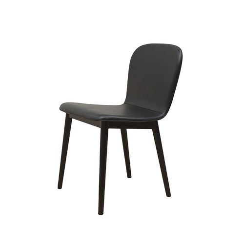 丹麥Sketch Puddle圓弧流線型皮革單椅 (黑H)
