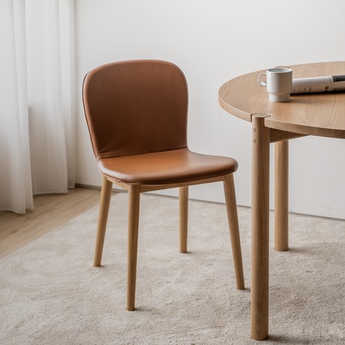 丹麥Sketch Puddle圓弧流線型單椅(皮革/棕)