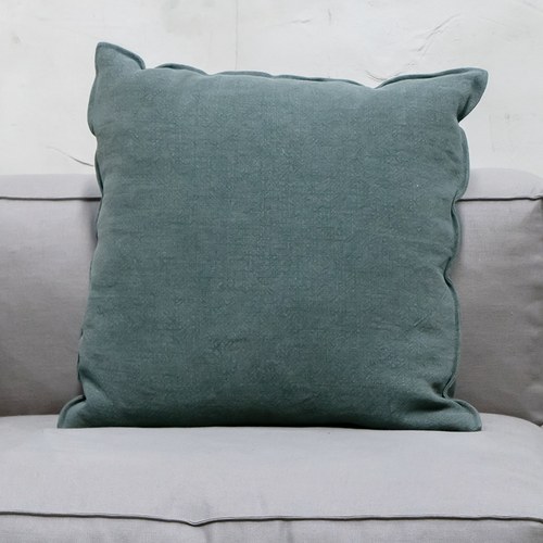 丹麥Sketch 棉麻抱枕 (60x60、藍綠)