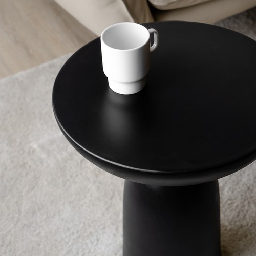 丹麥Sketch Fasika 混凝土圓形邊桌(黑)