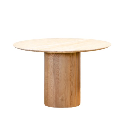 丹麥Sketch 塔拉洞石圓桌 (橡木、直徑125公分)