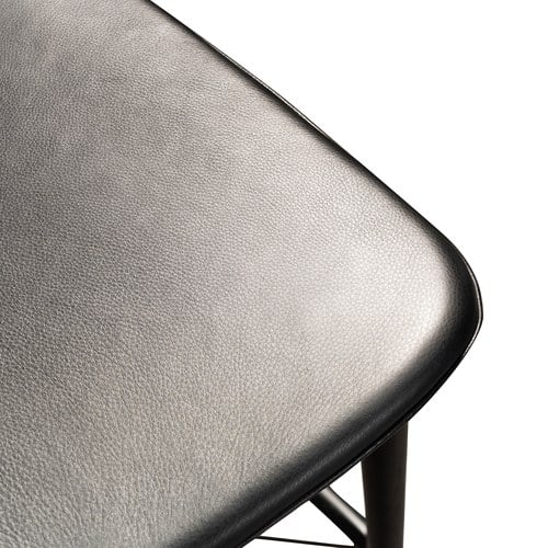 丹麥Sketch Puddle圓弧流線型吧台椅 (皮革/黑)
