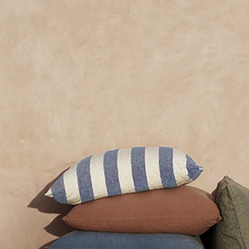 丹麥tineKhome 簡約條紋方形靠枕 (洋藍、長50公分)