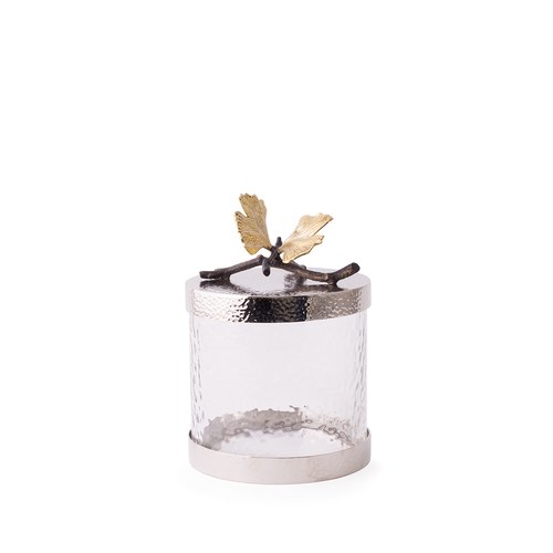 美國MichaelAram工藝飾品 銀杏蝴蝶系列玻璃收納罐 (高16.5公分)