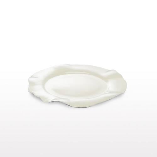 美國NimaOberoi 舞動皺褶餐盤 (米白、直徑30.5公分)