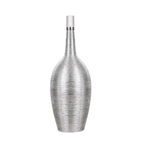 美國 Uttermost 銀箔拉絲陶瓷瓶擺飾 (長15公分)