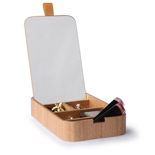 荷蘭HkLiving 日式木製多格收納化妝鏡儲物盒