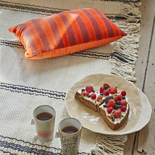 荷蘭 HkLiving 質感編織條紋桌巾 (白)