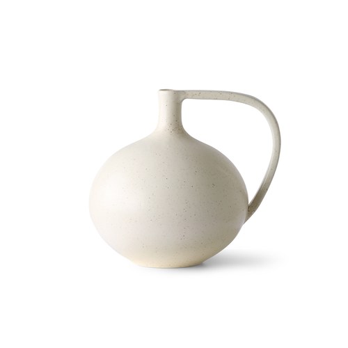 荷蘭HkLiving 新羅馬白點陶瓷罐 (釉白、2175毫克)