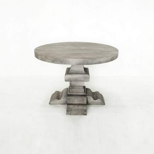 荷蘭PURE 原木雕刻造型桌腳圓桌 (岩灰、直徑100公分)