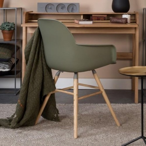 荷蘭Zuiver艾伯特簡約弧形扶手單椅(橄欖綠)