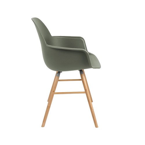 荷蘭Zuiver艾伯特簡約弧形扶手單椅(橄欖綠)
