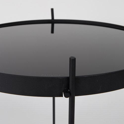 荷蘭Zuiver 瑰麗感鏡面邊桌 (黑、43公分)