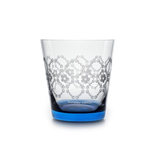 荷蘭BunzlauCastle 花瓣歐蕾圖紋玻璃杯(藍)