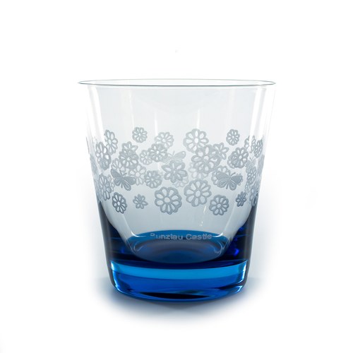 荷蘭BunzlauCastle 古典蕾絲圖紋玻璃杯(藍)