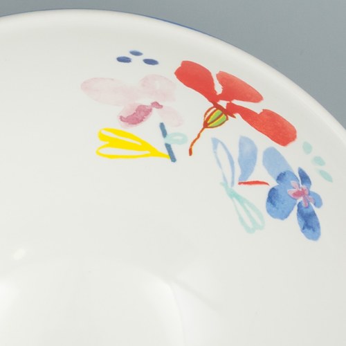 荷蘭FloraCastle 淡雅民族風圖紋陶碗 (直徑13公分)