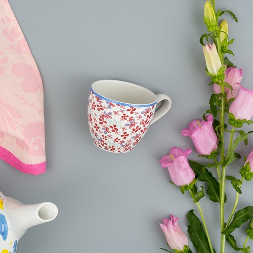 荷蘭FloraCastle 田野紅花叢圖紋咖啡杯 (250毫升)