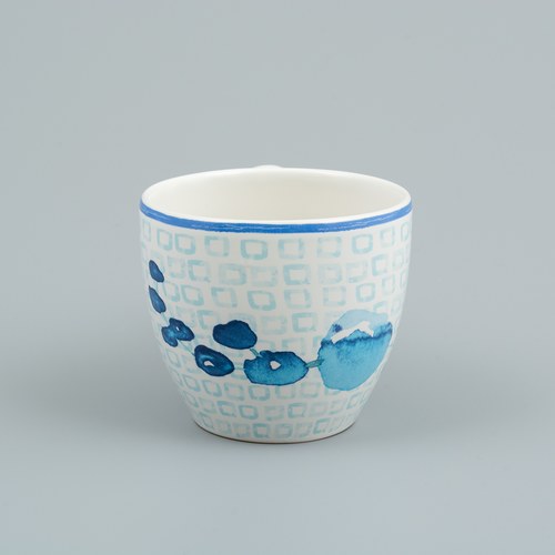 荷蘭FloraCastle 水藍色桔梗花圖紋咖啡杯 (250毫升)
