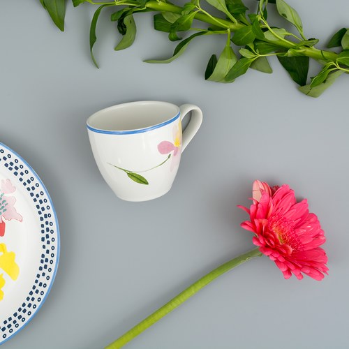 荷蘭FloraCastle 粉晶色飄香花圖紋咖啡杯 (250毫升)