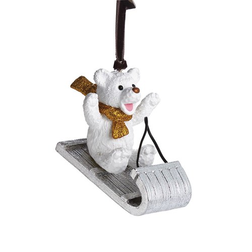 美國MichaelAram工藝飾品 泰迪熊乘雪橇吊掛裝飾