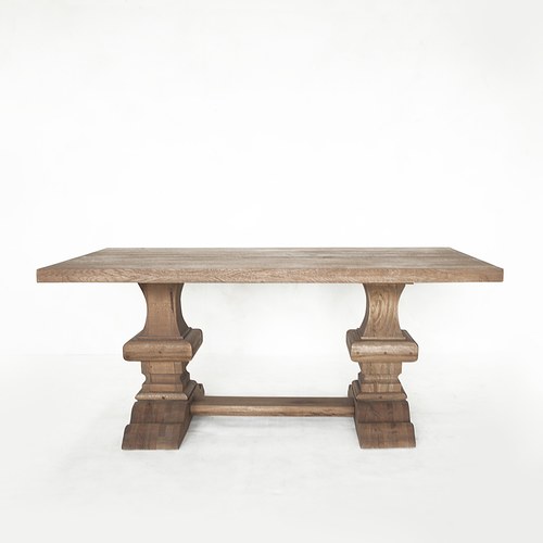 荷蘭PURE 雕刻造型桌腳餐桌 (煙燻棕、長180公分)