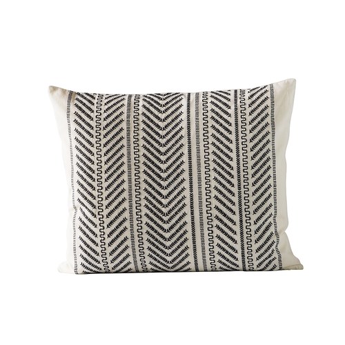 丹麥tineKhome 針織葉片紋長形靠枕 (黑、長60公分)