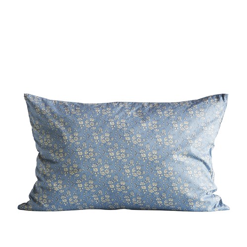 丹麥tineKhome 春漾白花圖紋長形靠枕 (水藍、長60公分)