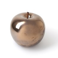 德國BULL＆STEIN 咖啡金色陶瓷釉光蘋果雕塑(室內、直徑29公分)