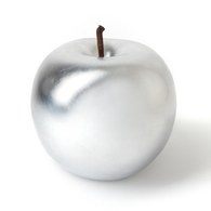 德國BULL&STEIN 銀灰色蘋果雕塑 (直徑95公分)