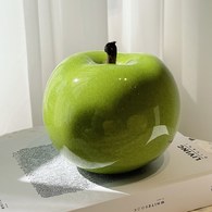 德國BULL＆STEIN 鮮綠色陶瓷釉光蘋果雕塑 (室內、直徑12公分)